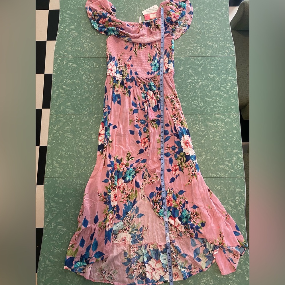 Xhilaration NWT high-low floral dress size medium feminine floral flirty maxi - Picture 10 of 14